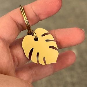 Tropical Palm Leaf MONSTERA keychain SWELL MADE CO